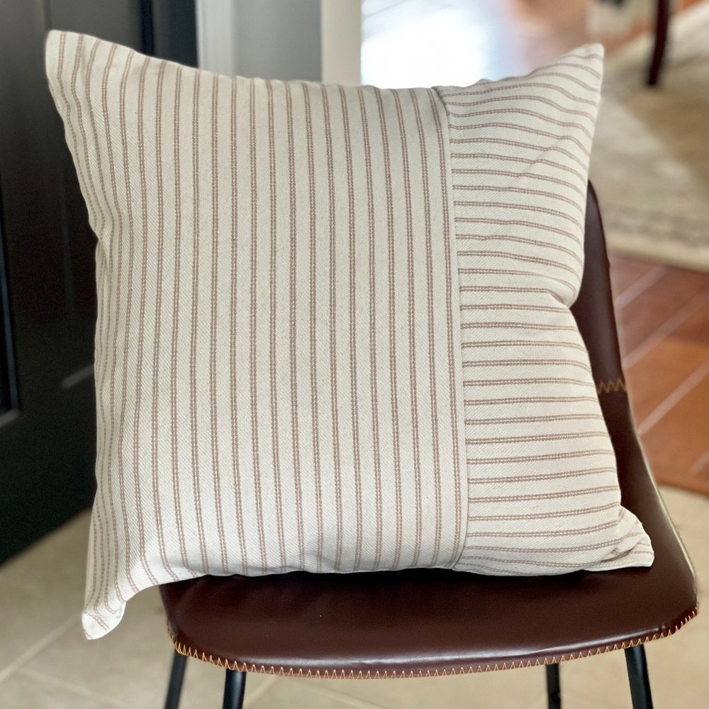 Pillow Covers - Tan & Beige Stripes